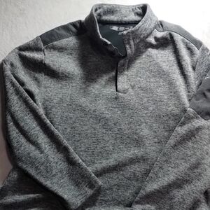 Greg Norman Collection Charcoal Zip-Up Sweater
